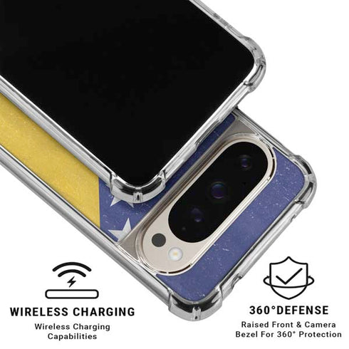 Bosnia and Herzegovina Flag Distressed Pixel 9 Pro XL Clear Case
